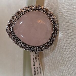Rose Quartz Silver Ring